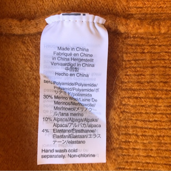 MADEWELL | Curry Merino Wool Alpaca Blend Open Long Cardigan Sweater Size S - Picture 8 of 8